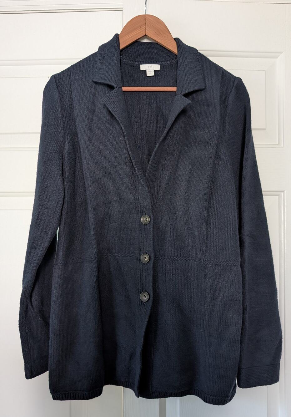 J. Jill Navy Cozy Knit Cardigan Jacket Sweater